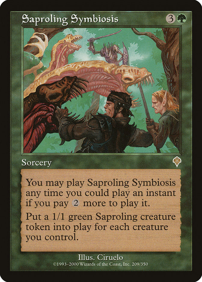 This Is An Image Of The Magic The Gathering Card Saproling Symbiosis From The Set Dominaria Remastered - Designed By Artist Ciruelo