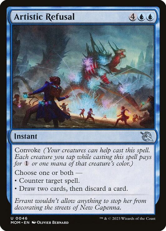 This Is An Image Of The Magic The Gathering Card Artistic Refusal From The Set March of the Machine - Designed By Artist Olivier Bernard