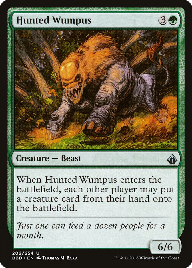 This Is An Image Of The Magic The Gathering Card Hunted Wumpus From The Set Battlebond - Designed By Artist Thomas M. Baxa