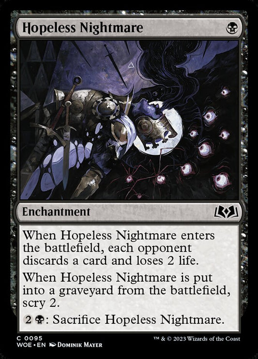 This Is An Image Of The Magic The Gathering Card Hopeless Nightmare From The Set Wilds of Eldraine - Designed By Artist Dominik Mayer