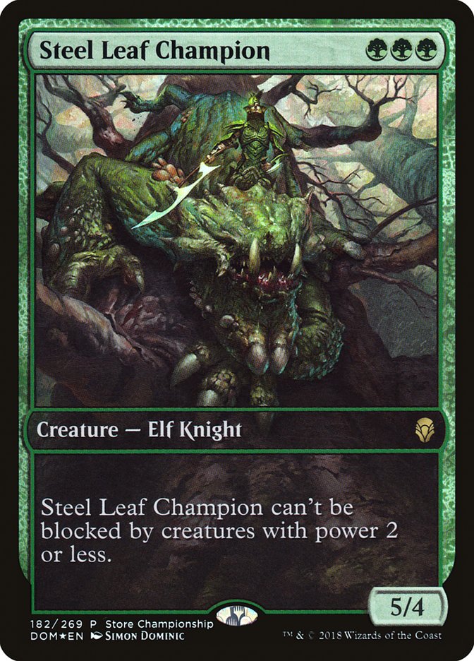 This Is An Image Of The Magic The Gathering Card Steel Leaf Champion From The Set Dominaria - Designed By Artist Chris Rahn