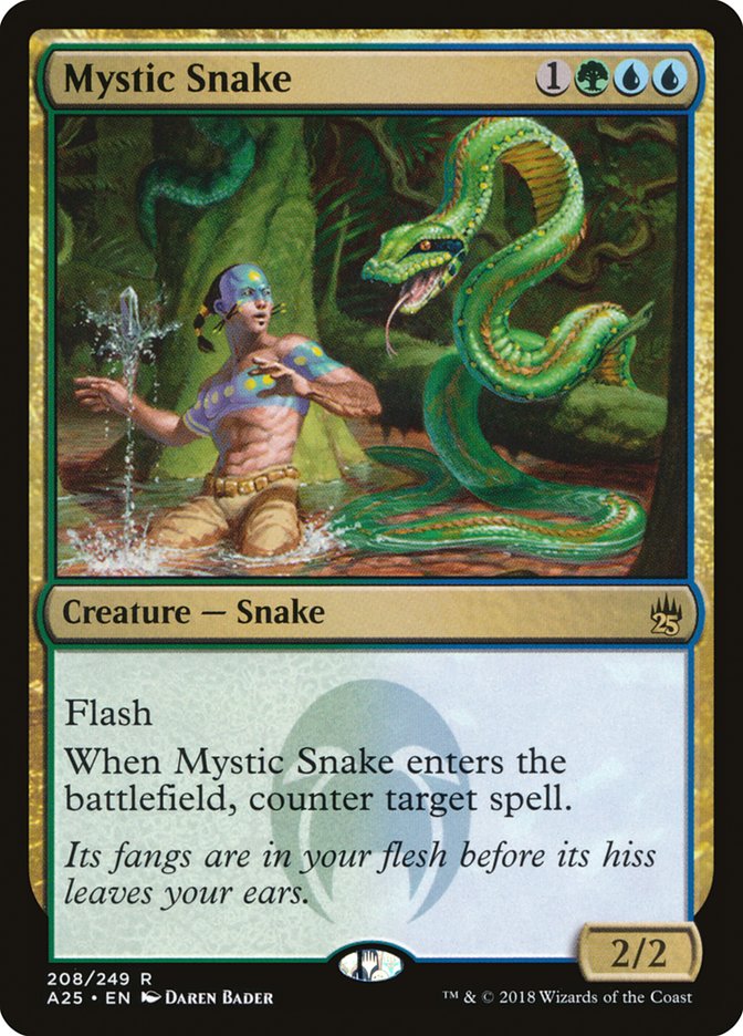 This Is An Image Of The Magic The Gathering Card Mystic Snake From The Set Masters 25 - Designed By Artist Daren Bader