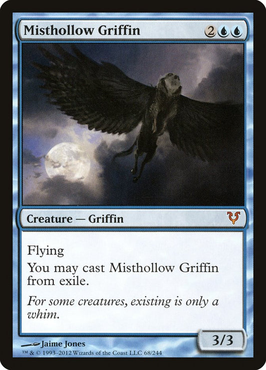 This Is An Image Of The Magic The Gathering Card Misthollow Griffin From The Set Avacyn Restored - Designed By Artist Jaime Jones