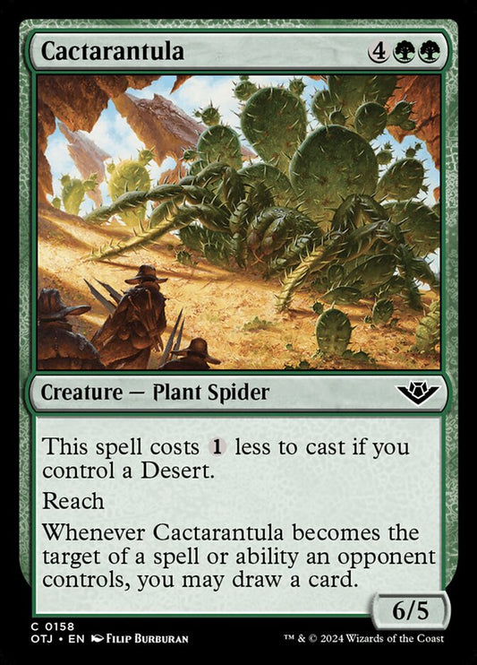 This Is An Image Of The Magic The Gathering Card Cactarantula From The Set Outlaws of Thunder Junction - Designed By Artist Filip Burburan