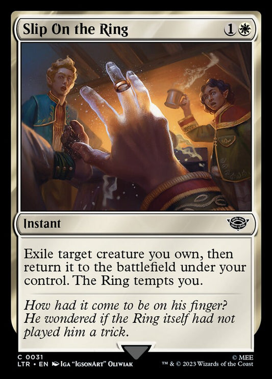 This Is An Image Of The Magic The Gathering Card Slip On the Ring From The Set The Lord of the Rings: Tales of Middle-earth - Designed By Artist Iga Oliwiak