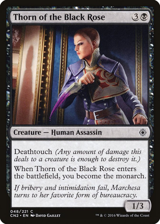 This Is An Image Of The Magic The Gathering Card Thorn of the Black Rose From The Set Commander Masters - Designed By Artist David Gaillet