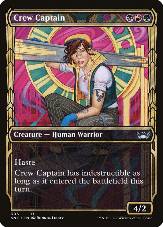 This Is An Image Of The Magic The Gathering Card Crew Captain From The Set Streets of New Capenna - Designed By Artist Jakub Kasper