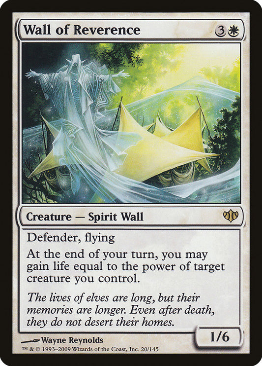 This Is An Image Of The Magic The Gathering Card Wall of Reverence From The Set Tarkir: Dragonstorm Commander - Designed By Artist Wayne Reynolds