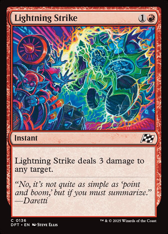 This Is An Image Of The Magic The Gathering Card Lightning Strike From The Set Aetherdrift - Designed By Artist Steve Ellis