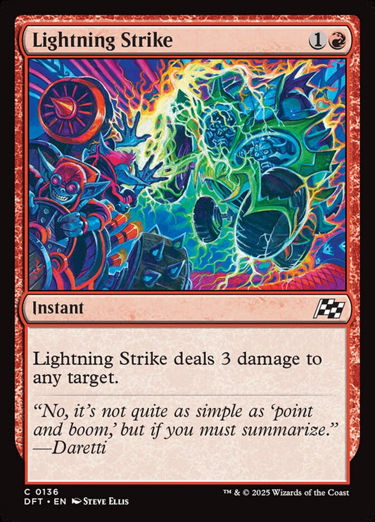 This Is An Image Of The Magic The Gathering Card Lightning Strike From The Set Aetherdrift - Designed By Artist Steve Ellis