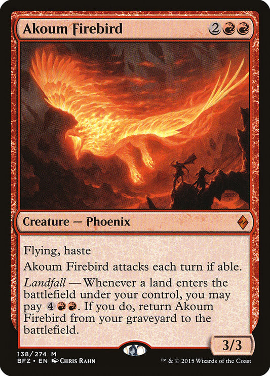 This Is An Image Of The Magic The Gathering Card Akoum Firebird From The Set Battle for Zendikar - Designed By Artist Chris Rahn