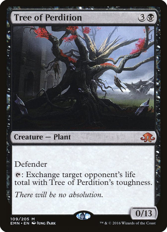 This Is An Image Of The Magic The Gathering Card Tree of Perdition From The Set Innistrad Remastered - Designed By Artist Yuchi Yuki