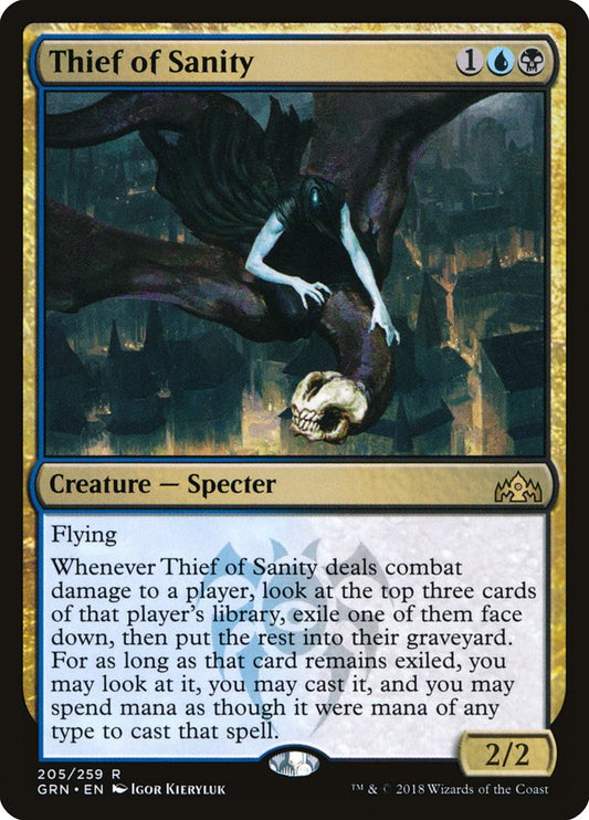 This Is An Image Of The Magic The Gathering Card Thief of Sanity From The Set Outlaws of Thunder Junction Commander - Designed By Artist Igor Kieryluk