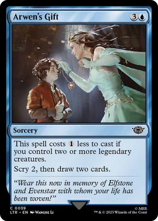This Is An Image Of The Magic The Gathering Card Arwen's Gift From The Set The Lord of the Rings: Tales of Middle-earth - Designed By Artist Wangjie Li