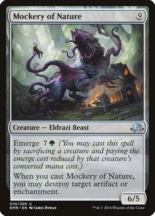 This Is An Image Of The Magic The Gathering Card Mockery of Nature From The Set Eldritch Moon - Designed By Artist James Ryman