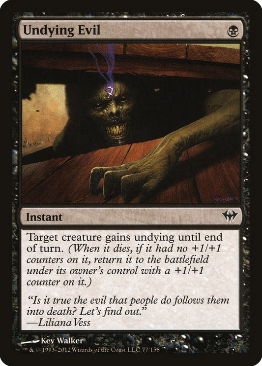 This Is An Image Of The Magic The Gathering Card Undying Evil From The Set Dark Ascension - Designed By Artist Kev Walker