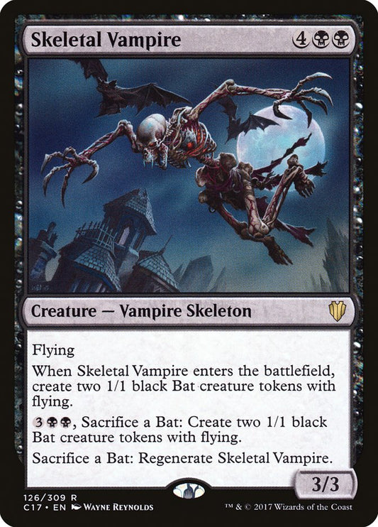 This Is An Image Of The Magic The Gathering Card Skeletal Vampire From The Set Commander 2017 - Designed By Artist Wayne Reynolds
