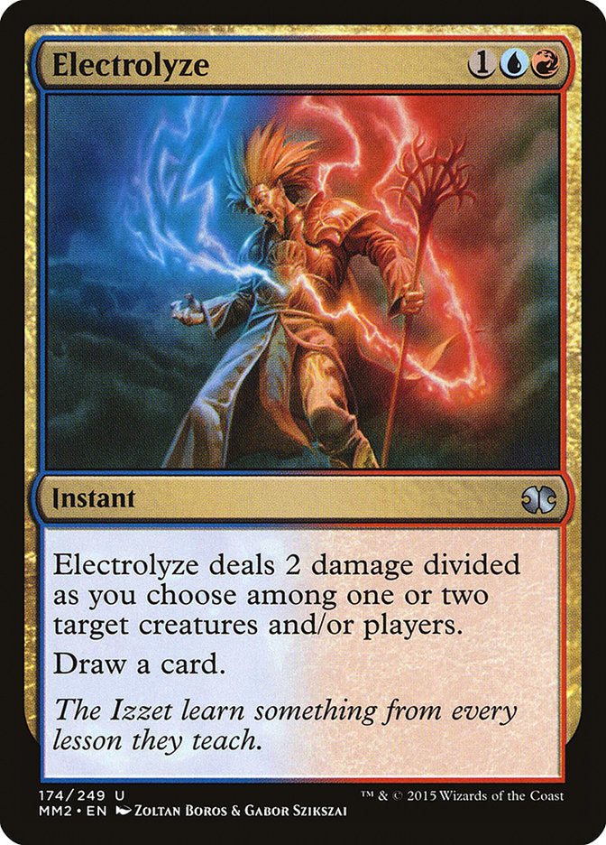 This Is An Image Of The Magic The Gathering Card Electrolyze From The Set Iconic Masters - Designed By Artist Zoltan Boros & Gabor Szikszai