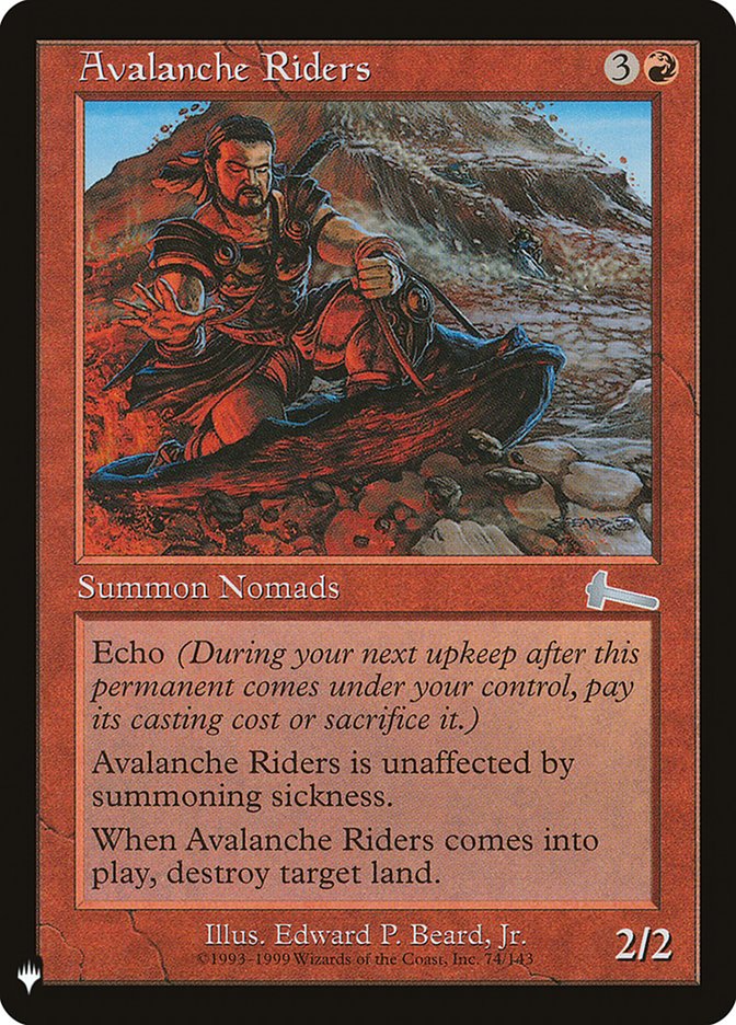 This Is An Image Of The Magic The Gathering Card Avalanche Riders From The Set Time Spiral Timeshifted - Designed By Artist Edward P. Beard, Jr.