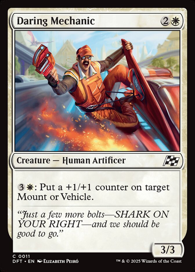 This Is An Image Of The Magic The Gathering Card Daring Mechanic From The Set Aetherdrift - Designed By Artist Elizabeth Peiró