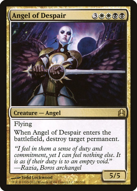 This Is An Image Of The Magic The Gathering Card Angel of Despair From The Set Ultimate Masters - Designed By Artist Todd Lockwood