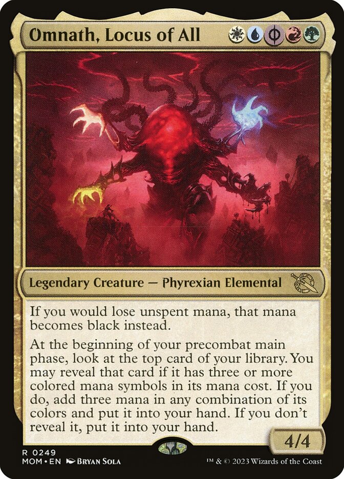 This Is An Image Of The Magic The Gathering Card Omnath, Locus of All From The Set March of the Machine - Designed By Artist Bryan Sola
