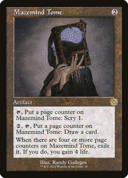 This Is An Image Of The Magic The Gathering Card Mazemind Tome From The Set Foundations - Designed By Artist Randy Gallegos