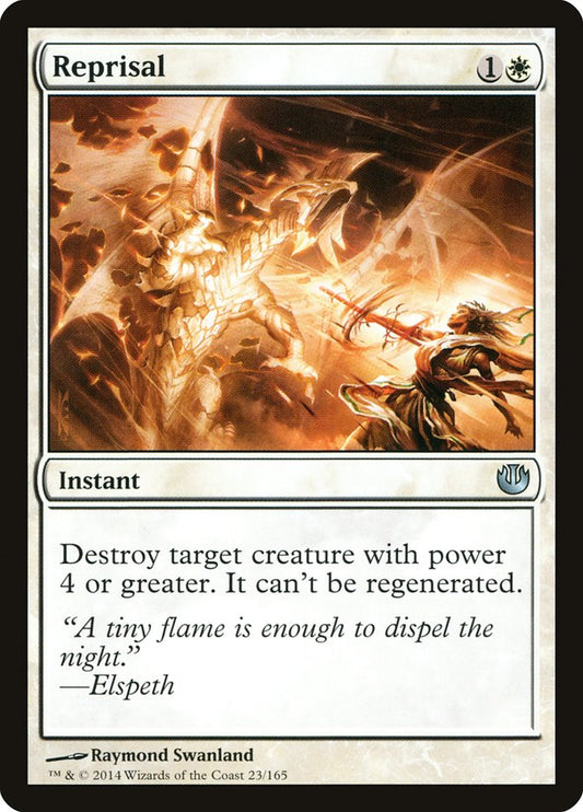 This Is An Image Of The Magic The Gathering Card Reprisal From The Set Journey into Nyx - Designed By Artist Raymond Swanland