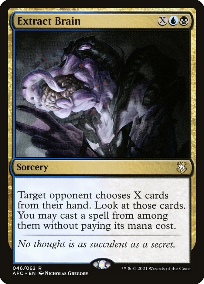 This Is An Image Of The Magic The Gathering Card Extract Brain From The Set Outlaws of Thunder Junction Commander - Designed By Artist A. M. Sartor