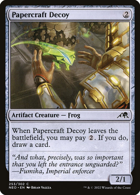 This Is An Image Of The Magic The Gathering Card Papercraft Decoy From The Set Kamigawa: Neon Dynasty - Designed By Artist Brian Valeza