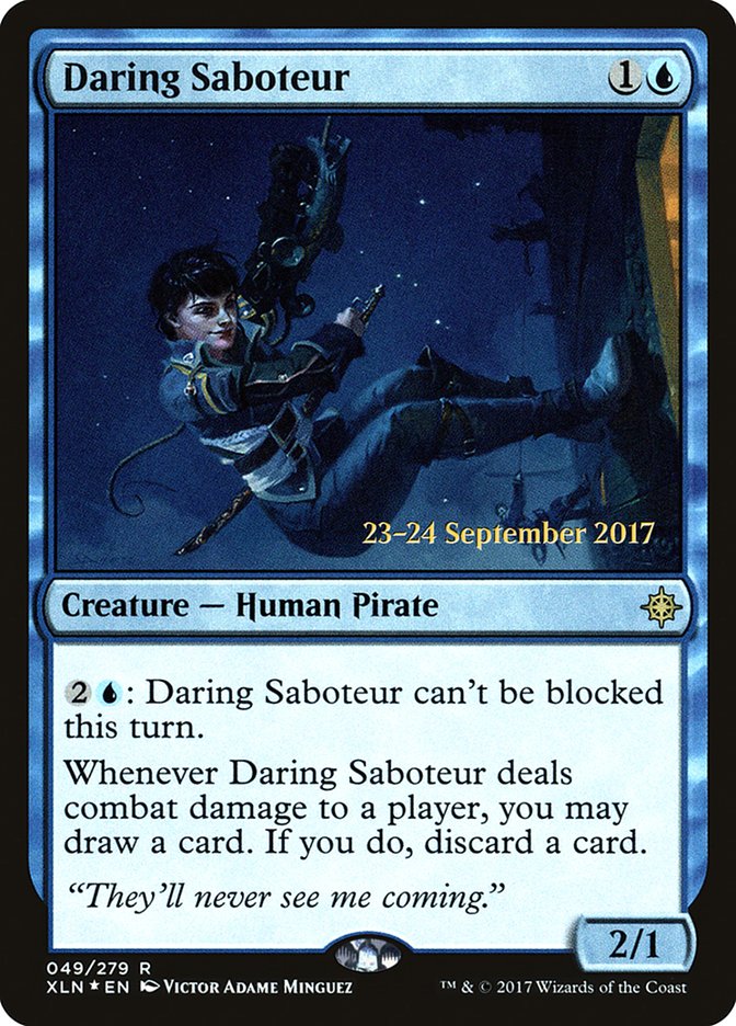 This Is An Image Of The Magic The Gathering Card Daring Saboteur From The Set The Lost Caverns of Ixalan Commander - Designed By Artist Victor Adame Minguez