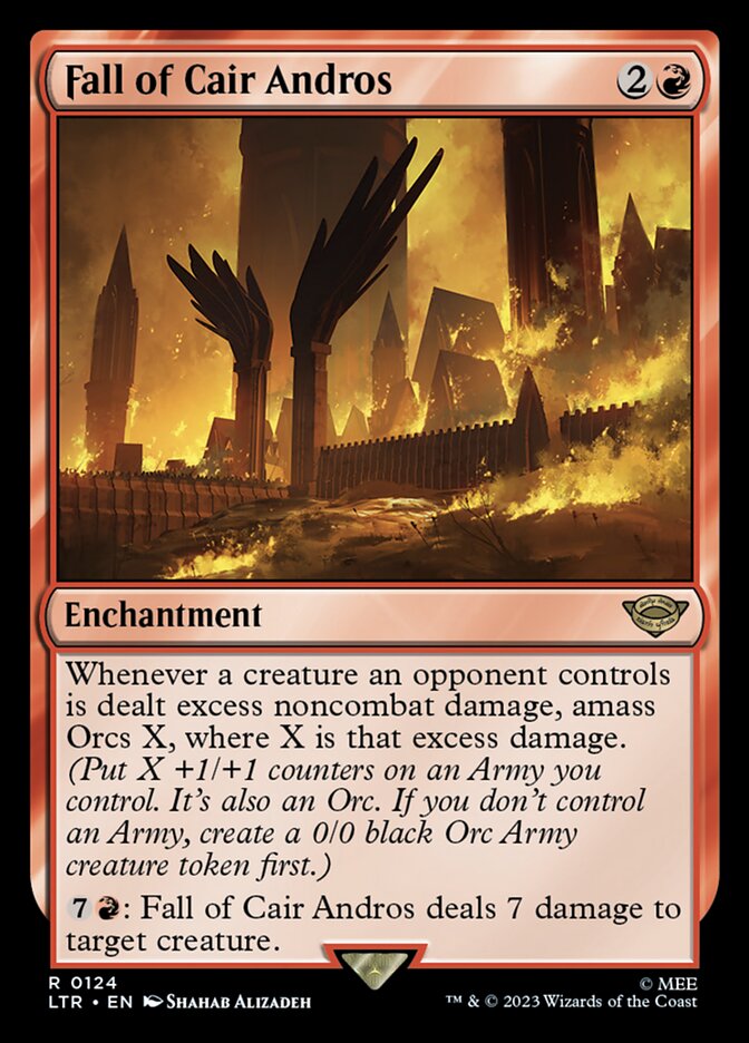 This Is An Image Of The Magic The Gathering Card Fall of Cair Andros From The Set The Lord of the Rings: Tales of Middle-earth - Designed By Artist Shahab Alizadeh