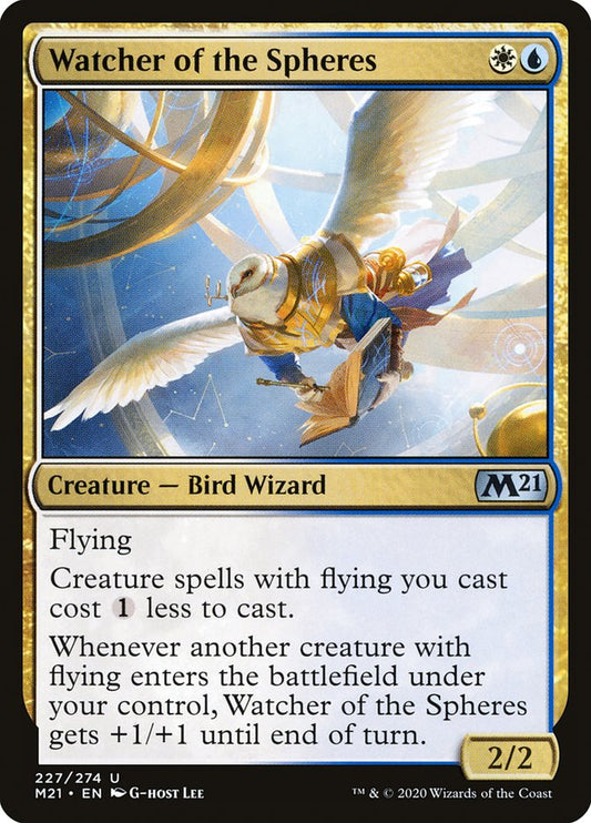 This Is An Image Of The Magic The Gathering Card Watcher of the Spheres From The Set Core Set 2021 - Designed By Artist G-host Lee