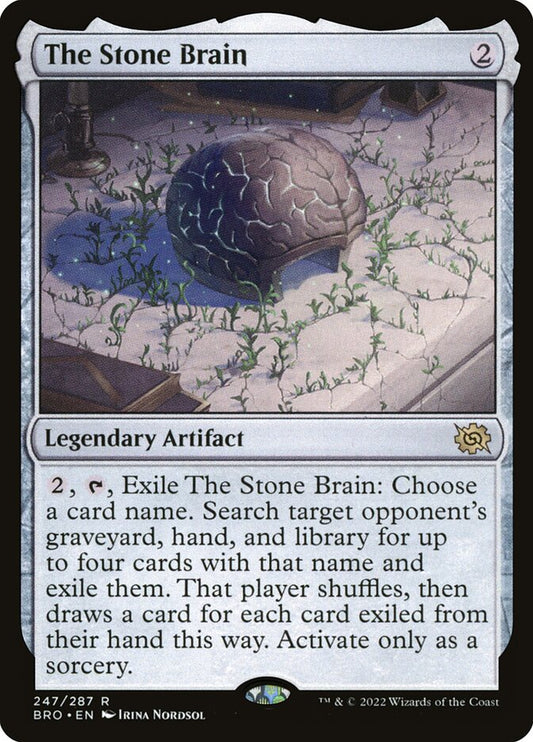 This Is An Image Of The Magic The Gathering Card The Stone Brain From The Set The Brothers' War - Designed By Artist Irina Nordsol