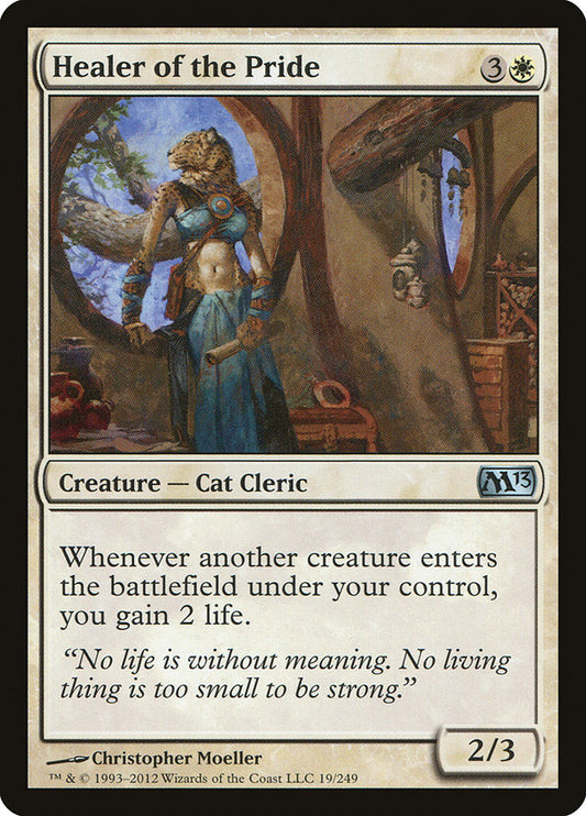 This Is An Image Of The Magic The Gathering Card Healer of the Pride From The Set Magic 2013 - Designed By Artist Christopher Moeller