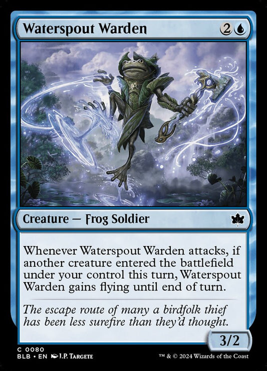 This Is An Image Of The Magic The Gathering Card Waterspout Warden From The Set Bloomburrow - Designed By Artist J.P. Targete