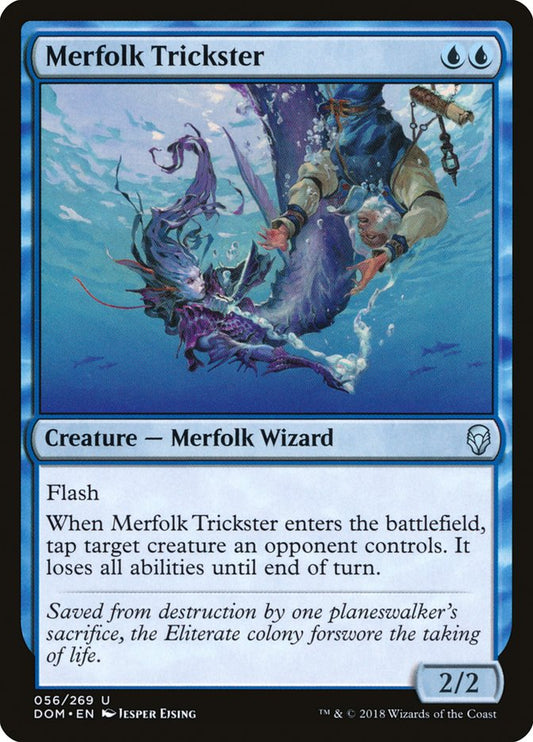 This Is An Image Of The Magic The Gathering Card Merfolk Trickster From The Set Dominaria - Designed By Artist Jesper Ejsing