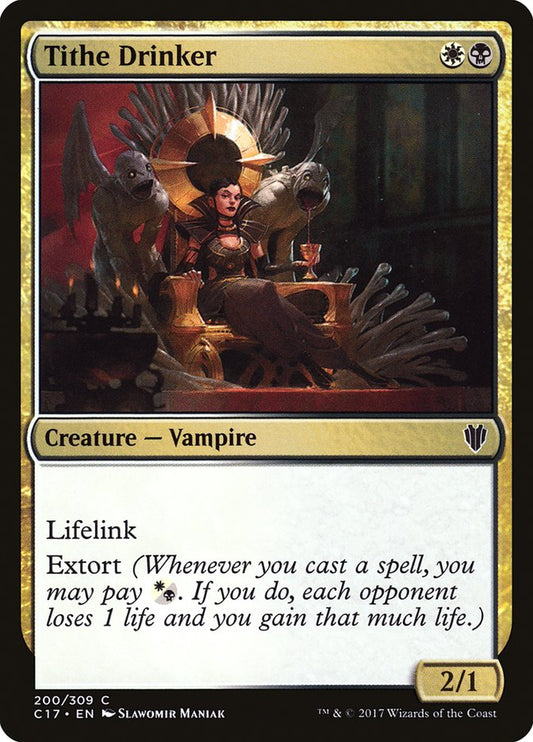This Is An Image Of The Magic The Gathering Card Tithe Drinker From The Set Commander 2017 - Designed By Artist Slawomir Maniak