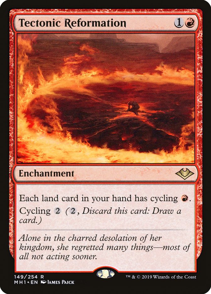 This Is An Image Of The Magic The Gathering Card Tectonic Reformation From The Set Commander 2020 - Designed By Artist James Paick