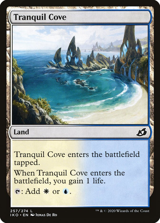 This Is An Image Of The Magic The Gathering Card Tranquil Cove From The Set Tarkir: Dragonstorm - Designed By Artist Kevin Sidharta