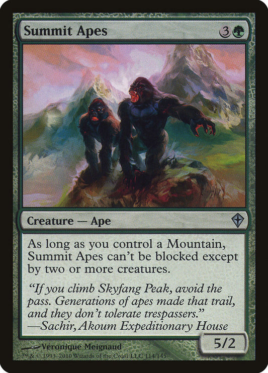 This Is An Image Of The Magic The Gathering Card Summit Apes From The Set Worldwake - Designed By Artist Véronique Meignaud
