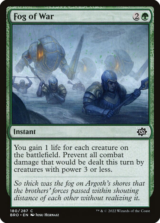 This Is An Image Of The Magic The Gathering Card Fog of War From The Set The Brothers' War - Designed By Artist Josu Hernaiz