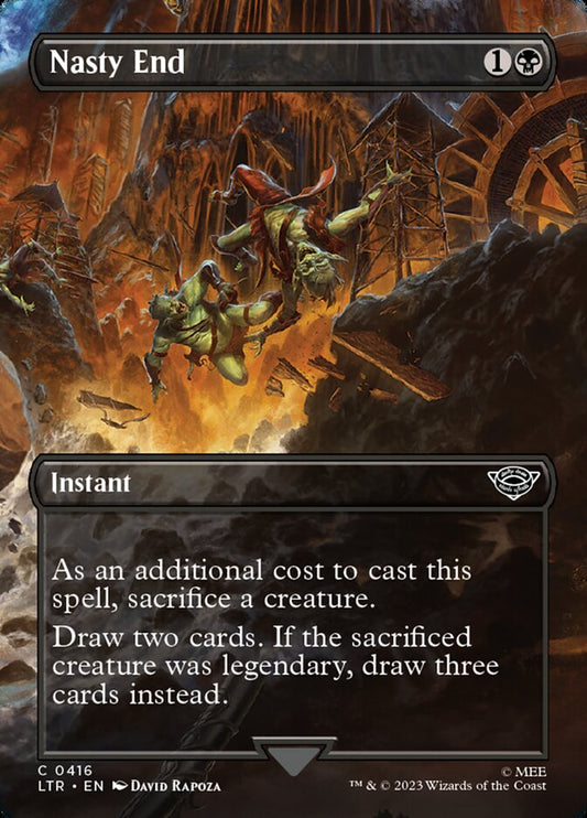 This Is An Image Of The Magic The Gathering Card Nasty End From The Set The Lord of the Rings: Tales of Middle-earth - Designed By Artist Valera Lutfullina