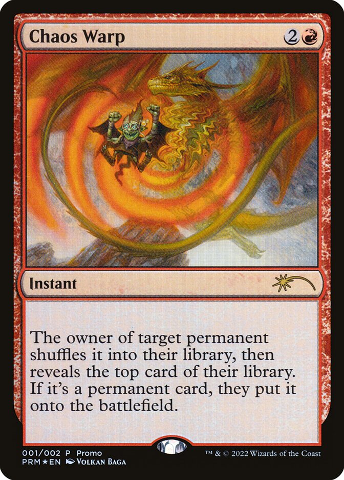 This Is An Image Of The Magic The Gathering Card Chaos Warp From The Set Tarkir: Dragonstorm Commander - Designed By Artist Trevor Claxton