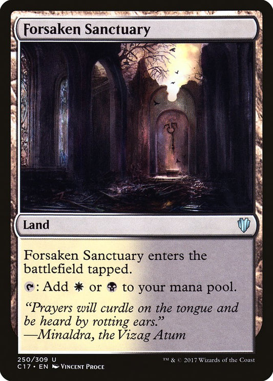 This Is An Image Of The Magic The Gathering Card Forsaken Sanctuary From The Set Commander 2018 - Designed By Artist Vincent Proce
