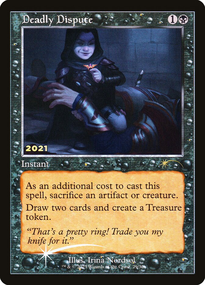 This Is An Image Of The Magic The Gathering Card Deadly Dispute From The Set Tarkir: Dragonstorm Commander - Designed By Artist Irina Nordsol