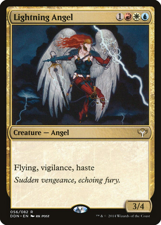 This Is An Image Of The Magic The Gathering Card Lightning Angel From The Set Duel Decks: Speed vs. Cunning - Designed By Artist rk post