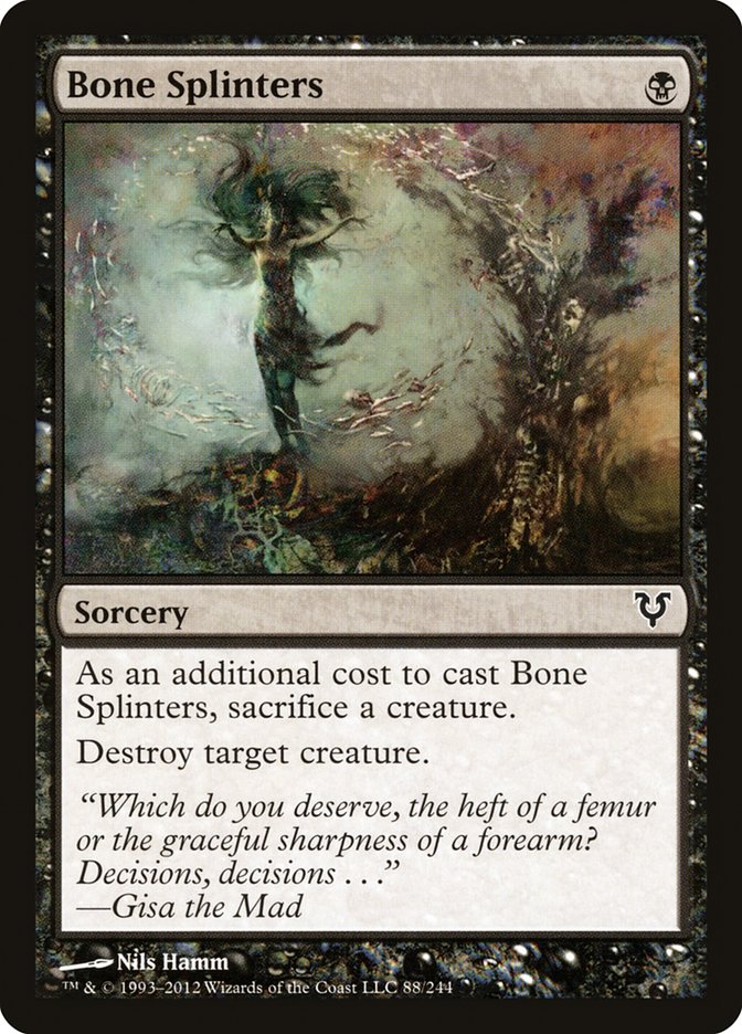 This Is An Image Of The Magic The Gathering Card Bone Splinters From The Set Dominaria United - Designed By Artist Jeremy Wilson