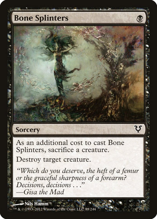 This Is An Image Of The Magic The Gathering Card Bone Splinters From The Set Dominaria United - Designed By Artist Jeremy Wilson