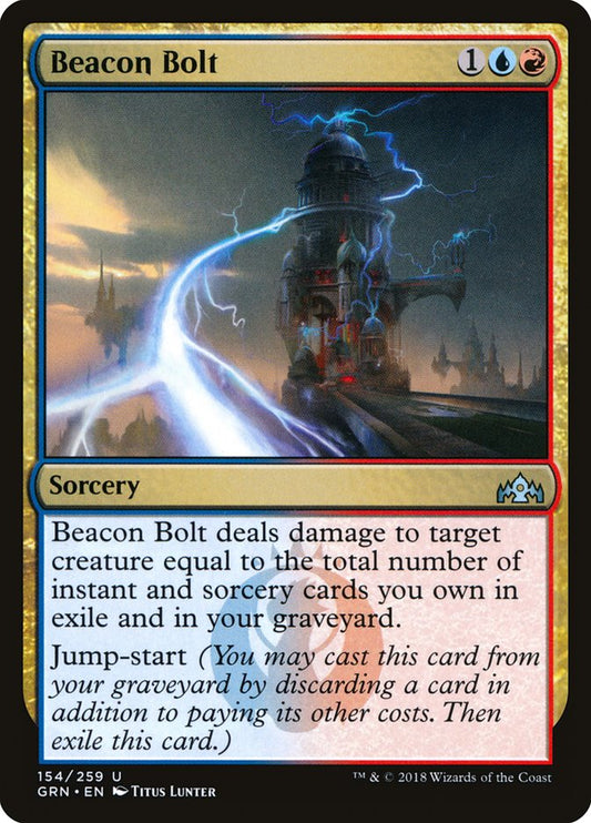 This Is An Image Of The Magic The Gathering Card Beacon Bolt From The Set Guilds of Ravnica - Designed By Artist Titus Lunter